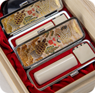 象牙（特選）の会社印鑑2本セット